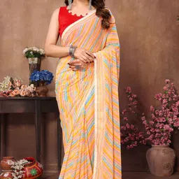 KALINI Striped Pure Georgette Ready to Wear Saree-picture-13