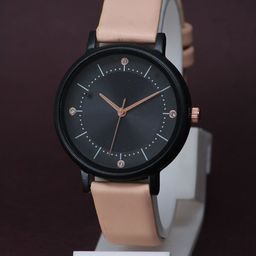 VIRAKTI Women Brass Dial & Leather Bracelet Style Straps Analogue Watch G-09-PEACH BELT-M-image-5