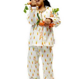 Snuggly Spaces Infants Mr Marshmallow Bunny Printed Full Sleeves Night Suit-18