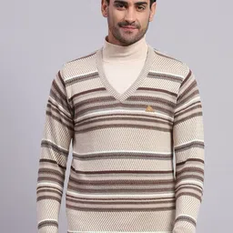 Monte Carlo Men Striped Woollen Pullover-image-61