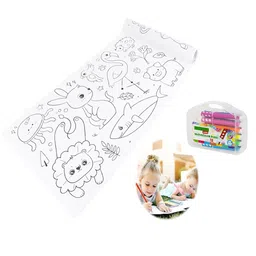MUREN Kids Unisex Drawing Paper Roll With Marker Pen Box-25