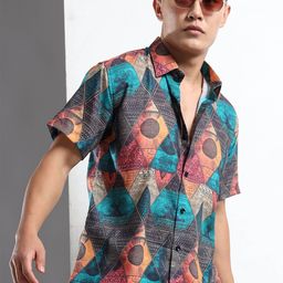 THE BEETEL HOUSE Men Floral Printed Spread Collar Casual Shirt-picture-25