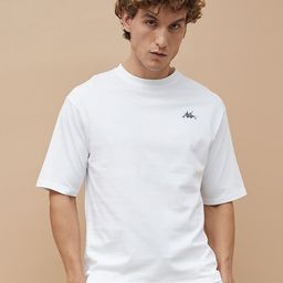 Kappa Round Neck Drop Shoulder Sleeves Cotton Relaxed Fit T-shirt-image-31