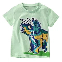 LULU & SKY Boys Printed Extended Sleeves Raw Edge T-shirt-13