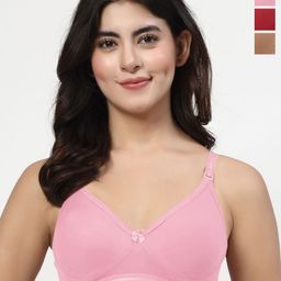 LILY Ithsird Women Pack Of 3 Full Coverage Non Padded regular T-shirt Bra-picture-12