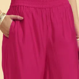 Yufta Women Regular Sequinned Kurta with Palazzos & With Dupatta image 2
