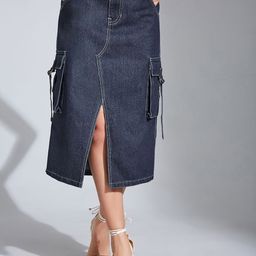 Life With Pockets Straight High Rise Midi Skirt-58
