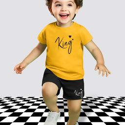 MITANSH Unisex Kids Printed T-shirt with Shorts-image-38