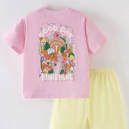 Xsole Girls Printed Round Neck T-shirt with Shorts-picture-20