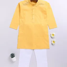 JBN Creation Boys Textured Mandarin Collar Straight Kurta With Trouser-52