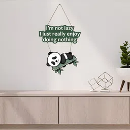 eCraftIndia Green & White Printed Wooden Wall Hangings-image-51