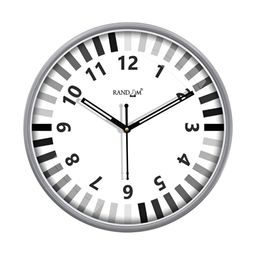 RANDOM Silver-Toned & White Printed Contemporary Analogue Wall Clock-picture-6
