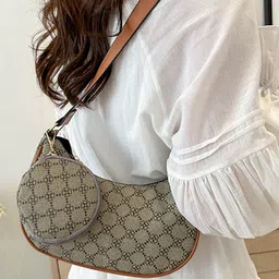 LULU & SKY Textured PU Structured Hobo Bag image 5