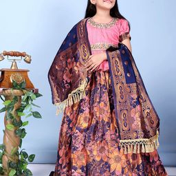 BAESD KUSHMANDA Girls Embroidered Sequinned Ready to Wear Lehenga & Blouse With Dupatta-image-72
