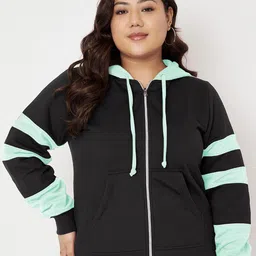 BRINNS Women Colourblocked Hooded Sweatshirt-image-33