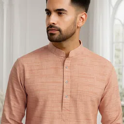 JASHNA Men Regular Kurta with Pyjamas image 4