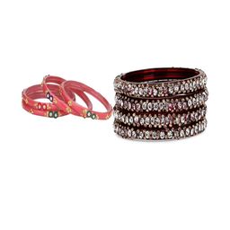 Somil Elegant Combo Glass Bangle Set | Handmade Traditional Chudi For Women | Perfect For Daily & Occasion Use, Combo Of 2 Set, Gajri, Maroon-image-57
