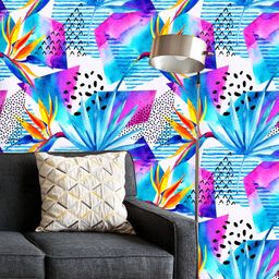 ArtzFolio Printed UV-Resistant Anti-Bacterial Watercolor Tropical Flowers Peel & Stick Wallpaper-image-82