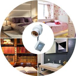 renmax LED Bulb Holder Motion Sensor Automatic B22 Base Night/Day Light Working 200W Load Capacity (Pack of 1) image 3