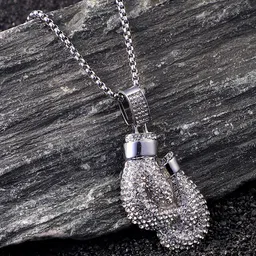 French Accent Men Silver-Plated Boxing Glove Pendants with Chains-image-73