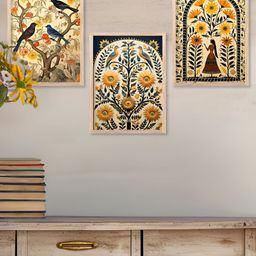 Kotart Brown & Black 3 Pieces Wooden Floral and Botanical Wall Arts-picture-34