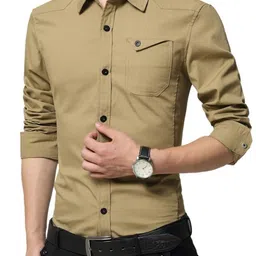 StyleCast Men India Slim Fit Solid Spread Collar Cotton Casual Shirt-image-46