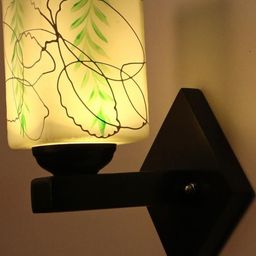 1ST TIME Green & White Printed Glass Rectangle Shaped Wall Lamp-picture-20