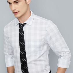 max Men Slim Fit Spread Collar Buffalo Checked Cotton Formal Shirt-image-78