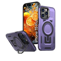 Luxury Kase Rugged Shockproof iPhone 15 Pro Magnetic Back Case with Kickstand-picture-36