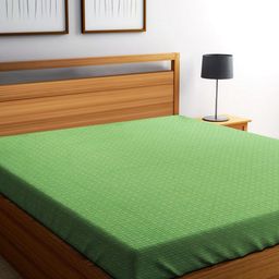 RANGBHAR Green & Blue Box Printed Pure Cotton Double Size Bed Cover-image-94