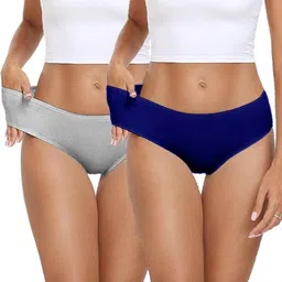 Diving Deep Women Pack of 2 Cotton Assorted Plus Size Hipster Briefs-image-40