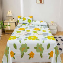 JC HOME Multicoloured 140 TC King Bedsheet with 2 Pillow Covers-image-117