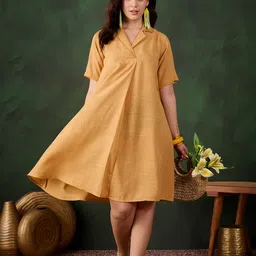 Sangria Flared Knee Length Dress-image-84