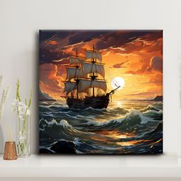 OLIVE TREE Red & Orange 1 Piece Canvas Religious Wall Paintings-picture-31