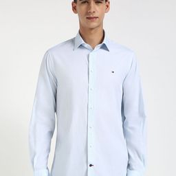 Tommy Hilfiger Men Spread Collar Vertical Striped Cotton Casual Shirt-picture-38