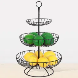 sone key chidiya 3-Tier Metal Floor Standing Fruit Home Storage Basket-picture-13
