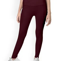 Mehrang Women High-Rise Ankle-Length Gym Tights With Mesh Insert & Side Pockets-picture-18