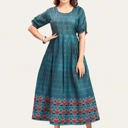 RITIJYA Women Geometric Print Maternity Fit & Flare Dress-image-75