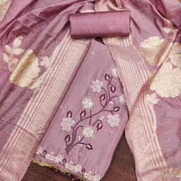 DIVASTRI Floral Embroidered Unstitched Dress Material-image-47