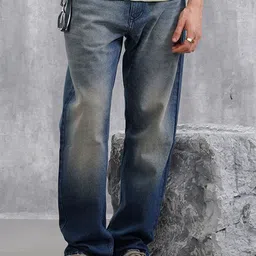 WROGN Men Comfort Relaxed Fit Mid-Rise Heavy Fade Jeans-picture-21