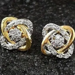 Manuvi Jewels Gold-Plated Cubic Zirconia Alloy Earrings-picture-18
