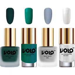 VOLO Set Of 4 Velvet Matte & Extra Shine Nail Polish-8 ml & 9.9 ml Each Shade 12-33-26-46-40