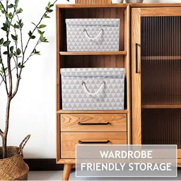 Aura Brown & Grey2 Pieces Multipurpose Storage Box With Lid & Handle image 2