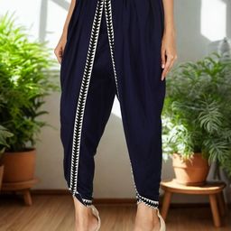 Vaidiki Navy Blue Solid Viscose Rayon Dhotis-image-81