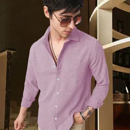 SAMRIZ Men Standard Fit Solid Spread Collar Casual Shirt-picture-36