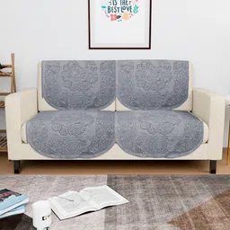 Myntra Elegant Homes Grey Cotton 4 Piece Sofa Cover-image-21