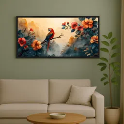 999Store Blue & Peach-Coloured 1 Piece Canvas Other Wall Paintings-6