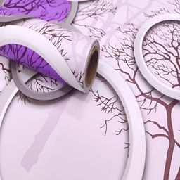 HOMEMATES Purple Printed Self-Adhesive Waterproof Wall Sticker-image-83