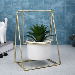 TAYHAA White 1 Pieces Succulent Artificial Plant With Pot-29