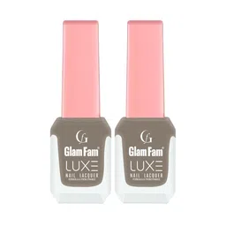 GlamFam Set Of 2 Glossy Finish Luxe Nail Lacquer - 12 ml Each - Mud Brown 32-5
